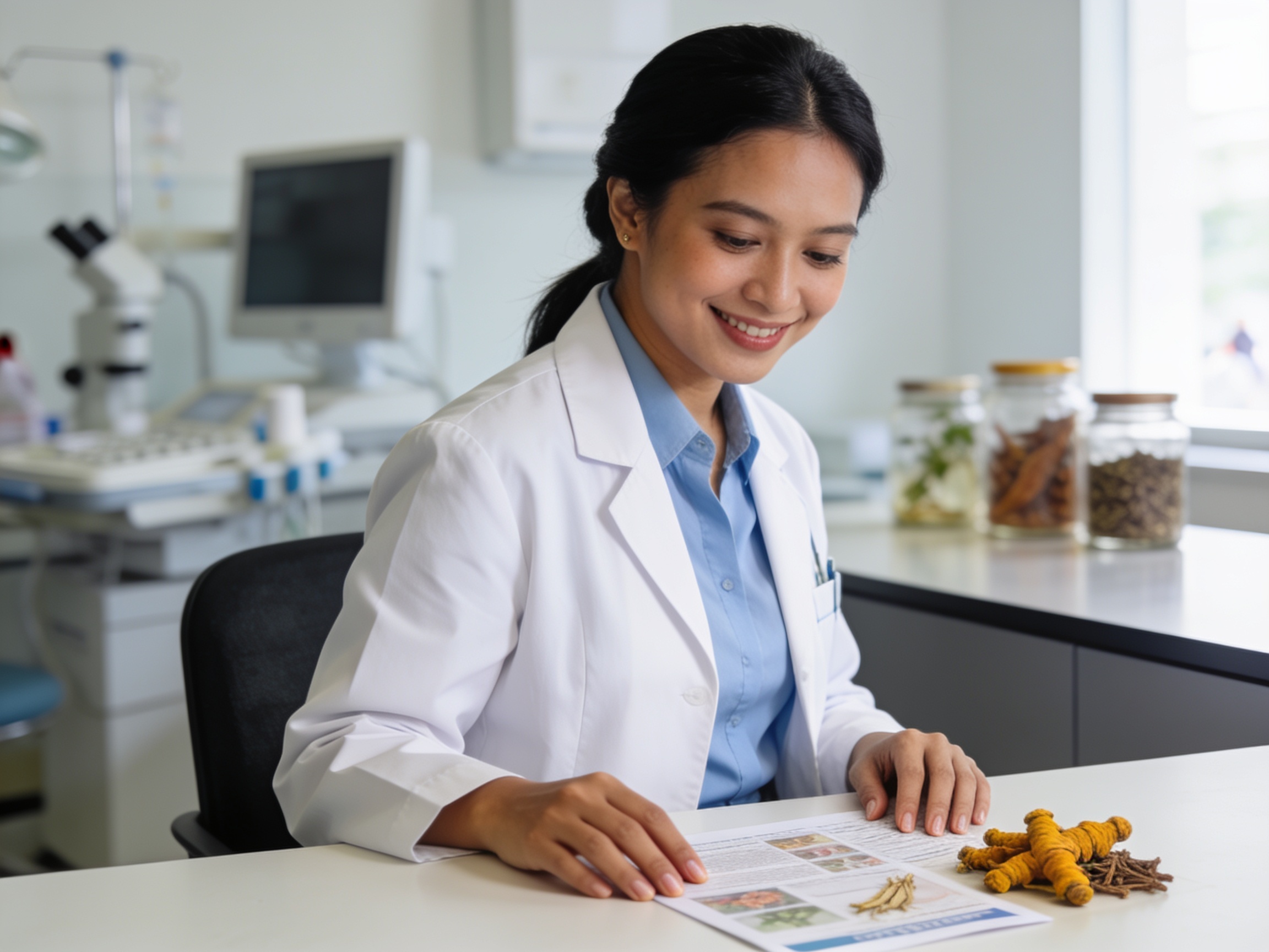 Dokter mempelajari panduan edukasi obat herbal modern untuk integrasi pengobatan
